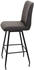 Mendler Barhocker MCW-H72, Barstuhl Tresenhocker, drehbar Auto-Position Fußablage Stahl Stoff/Textil grau-braun
