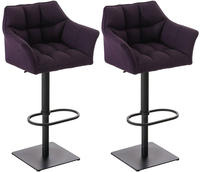 CLP Barhocker Damaso (Set, 2er), mit Stoffbezug, h&ouml;henverstellbar lila