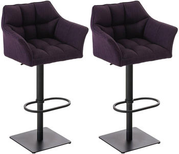 CLP 2er Set Barhocker Damaso Stoff schwarz lila - 314974