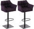 CLP 2er Set Barhocker Damaso Stoff schwarz lila - 314974