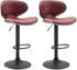 CLP 2er Set Barhocker Las Vegas V2 Kunstleder schwarz bordeauxrot - 316026