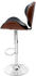 Mendler Barhocker Arklow, Barstuhl, Holz Bugholz Retro-Design Walnuss-Optik, Polster schwarz