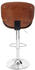 Mendler Barhocker Arklow, Barstuhl, Holz Bugholz Retro-Design Walnuss-Optik, Polster schwarz