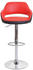 Mendler 2x Barhocker HWC-F16, Barstuhl Tresenhocker Drehhocker, mit Lehne Kunstleder rot-schwarz