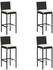 vidaXL Garten-Barhocker mit Kissen 4 Stk. Schwarz Poly Rattan (313437)