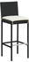 vidaXL Garten-Barhocker mit Kissen 4 Stk. Schwarz Poly Rattan (313437)