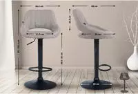 Clp - Barhocker Milet Stoff Grau Schwarz