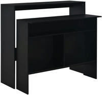 vidaXL Bartisch mit 2 Tischplatten Schwarz 130x40x120 cm