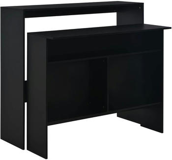 vidaXL Bartisch mit 2 Tischplatten Schwarz 130x40x120 cm (280218)