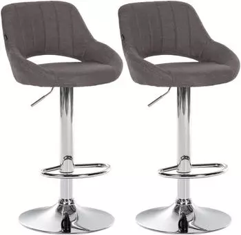 CLP 2er Set Barhocker Milet Stoff C dunkelgrau (324400)