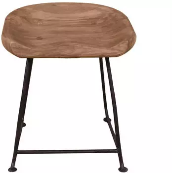 SIT M&ouml;bel Hocker mit Fu&szlig;st&uuml;tze Akazie natur schwarz B 42xT 38xH 48 cm (11845-01)