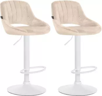 CLP 2er Set Barhocker Milet Samt W creme (324467)