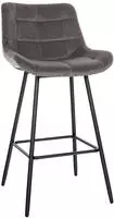 Barhocker Weston Grau Samt