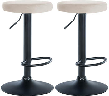 CLP 2er Set Barhocker Ponte Samt schwarz creme (323471)