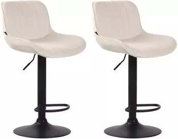 CLP 2er Set Barhocker Lentini Samt schwarz creme (320595)