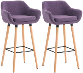 CLP 2er Set Barhocker Grant Stoff lila (307124)