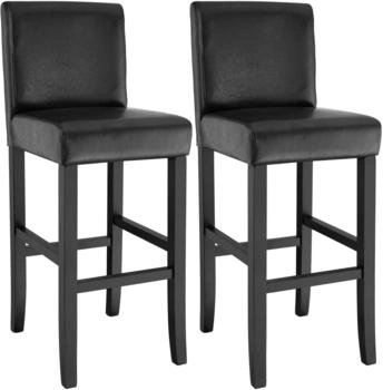 TecTake 2er Set Barhocker Sitzhöhe 76 cm - schwarz (403510)