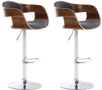 CLP 2er Set Barhocker Kingston Mit Stoffbezug Und Hochwertiger Polsterung I