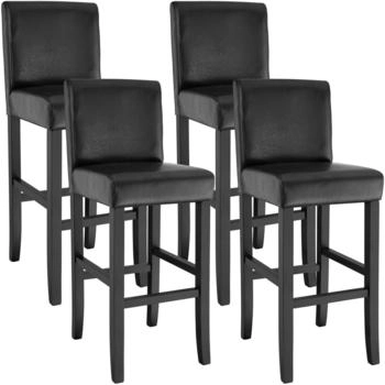 TecTake 4er Set Barhocker Sitzh&ouml;he 76 cm - schwarz (403511)