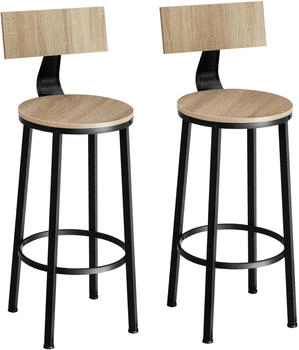 TecTake 2er Set Barhocker Poole Sitzhöhe 74 cm - braun (404351)