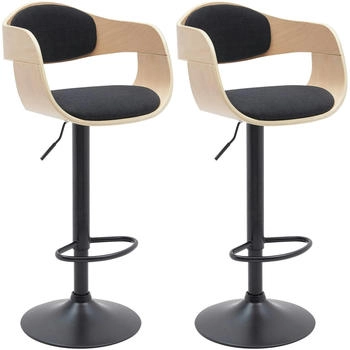 CLP 2er Set Barhocker Kingston B Stoff natura/schwarz (323994)