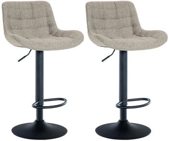 CLP 2er Set Barhocker Tover Stoff taupe (322341)