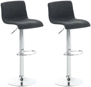 CLP 2er Set Barhocker Hover Stoff chrom dunkelgrau (306741)