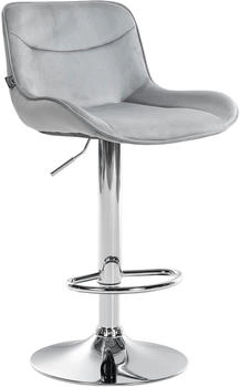 CLP Barhocker Vonore Samt chrom grau (323560)