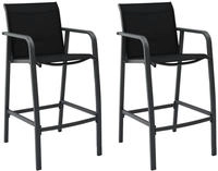 vidaXL Garten-Barst&uuml;hle 2 Stk. Schwarz Textilene