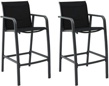 vidaXL Garten-Barst&uuml;hle 2 Stk Schwarz Textilene (48116)