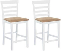 vidaXL Barhocker 2 Stk. Wei&szlig; Stoff