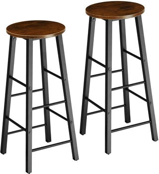 TecTake 2er Set Barhocker Keynes Sitzh&ouml;he 725 cm - braun (404348)