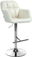 Barhocker Natoma Stoff Creme Metall In Chromoptik