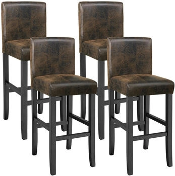 TecTake 4er Set Barhocker Sitzhöhe 76 cm - braun (403585)