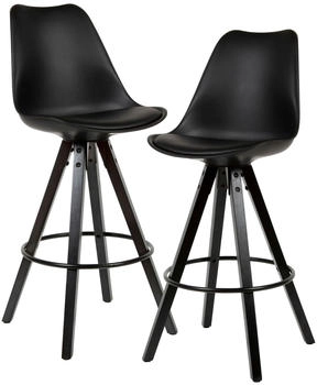 Finebuy 2er Set Barhocker Schwarz Tresenhocker mit Lehne Barstuhl - schwarz (FB54835)