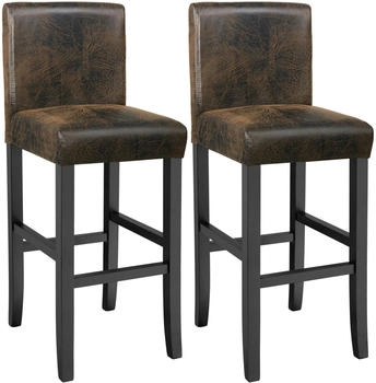 TecTake 2er Set Barhocker Sitzh&ouml;he 76 cm - braun (403584)