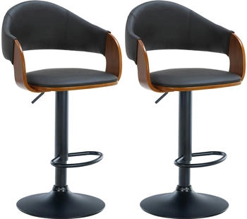 CLP 2er Set Barhocker Nilse schwarz walnuss/schwarz (324960)