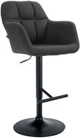 Barhocker Natoma Stoff Schwarz Metall Matt Schwarz