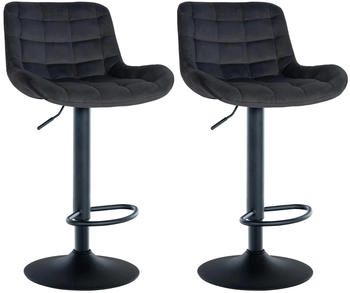 CLP 2er Set Barhocker Tover Samt schwarz (322339)