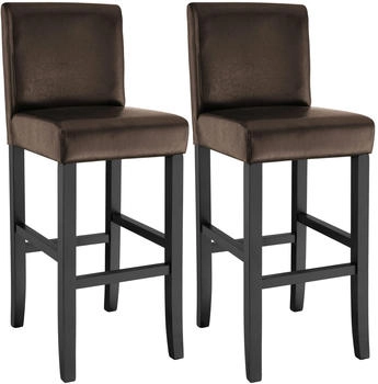 TecTake 2er Set Barhocker Sitzh&ouml;he 76 cm - braun (403512)