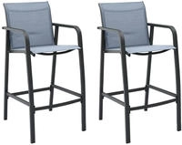 vidaXL Garten-Barst&uuml;hle 2 Stk. Grau Textilene