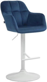CLP Barhocker Natoma Samt wei&szlig; blau (322964)