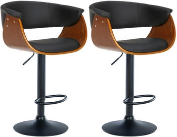 CLP 2er Set Barhocker Vestal walnuss/schwarz (323452)