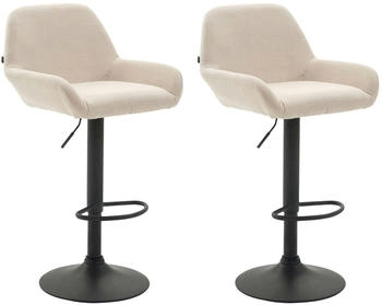 CLP 2er Set Barhocker Braga Stoff schwarz creme (305313)