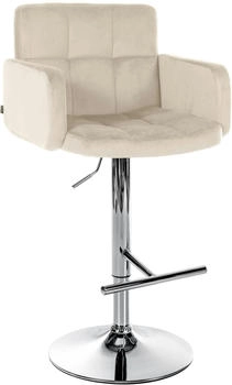 CLP Barhocker Los Angeles Samt chrom creme (323097)