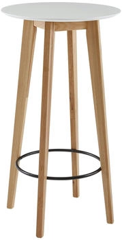 Finebuy Design Stehtisch 60x110x60 cm Wei&szlig; Bartisch Skandinavisch Eiche Tisch - wei&szlig; Holz (FB19388)