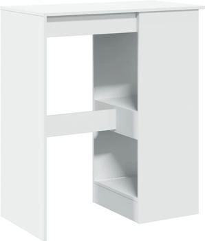 vidaXL Bartisch mit Regal Wei&szlig; 90x47,5x103,5 cm (854337)