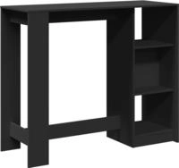 vidaXL Bartisch mit Regal Schwarz 124x46x103,5 cm Holzwerkstoff