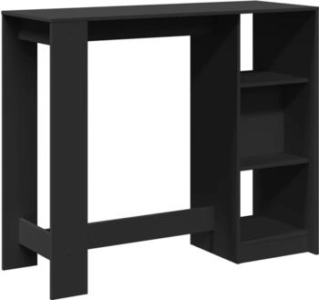 vidaXL Bartisch mit Regal Schwarz 124x46x103,5 cm (854392)