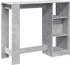 vidaXL Bartisch mit Regal Betongrau 124x46x103,5 cm (854394)